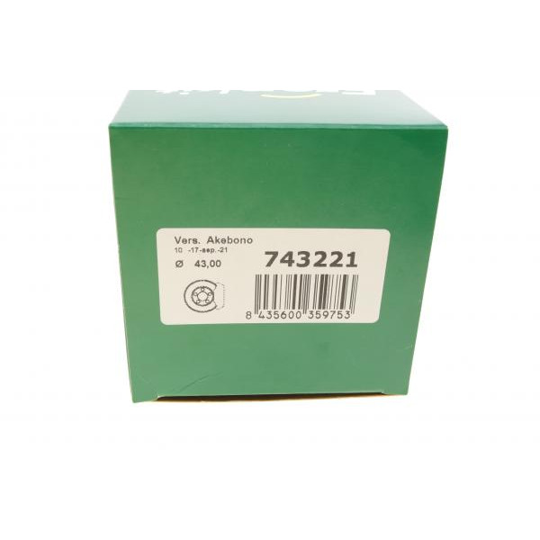 743221 FRENKIT Ремкомплект супорту (заднього) Mitsubishi Pajero (d=43mm) (+поршень/напрямна) (Akebono)