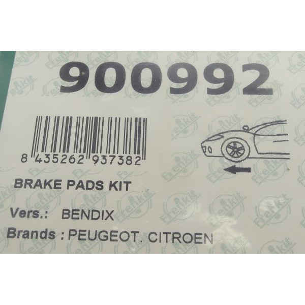 900992 FRENKIT Планка супорта (переднього) притискна (к-кт) Citroen Saxo 96-04/Peugeot 205/305/405 79-98 (Bendix)