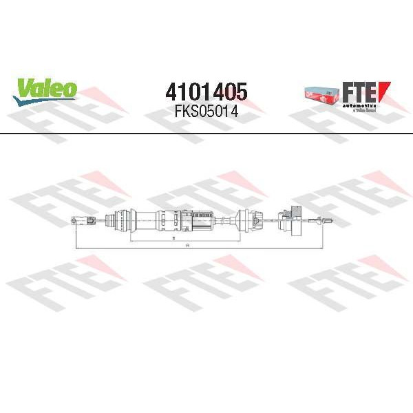4101405 FTE (Valeo) Трос зчеплення Citroen Berlingo/Peugeot Partner 1.8/1.9D (з авторегул.) (655/314mm) = FKS05014