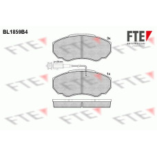 BL1859B4 FTE (Valeo) Колодки гальмівні (передні) Citroen Jumper/Fiat Ducato/Peugeot Boxer 94-R15 (з датчиком)