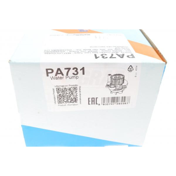 PA731 GRAF Помпа води Skoda Octavia/VW Caddy/Golf 1.9TDI/SDI 96-05 (19z)(R/B)(7 лоп)(h шківа=28.9mm/d імп=64mm)