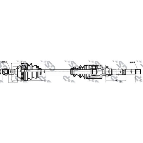 210188 GSP Піввісь Citroen Berlingo 1.1i 96- (R) (22x25x860x29T) (+ABS)