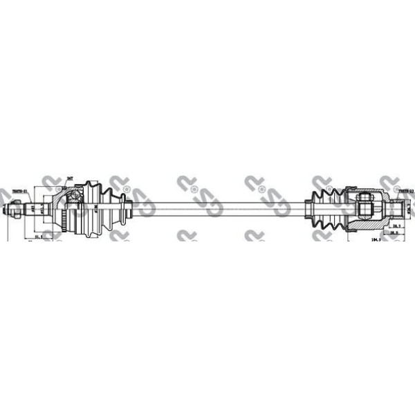 250082 GSP Напіввісь Renault Kangoo 1.2-1.6i/1.9D (R) (21x23x717x26T) (+ABS)