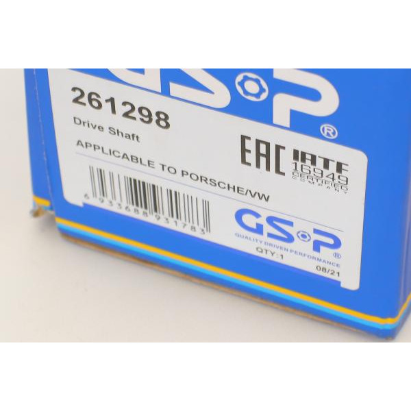261298 GSP Піввісь VW Touareg 3.0/3.6/4.2 TDI/FSI 10-18 (30x37/863mm)