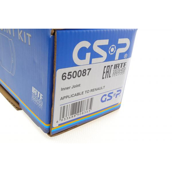 650087 GSP Шрус (внутрішній) Renault Megane III 2.0 i 08-(39x35x456.5mm) (к-кт)