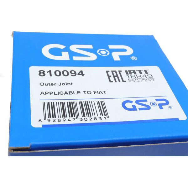 810094 GSP Шрус (зовнішній) Fiat Ducato 2.3D 06- (28x27x182.5mm)(к-кт)