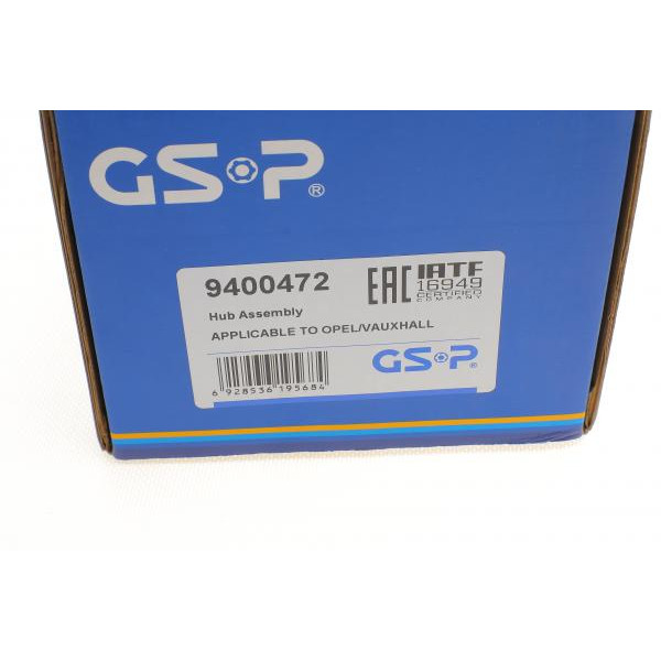 9400472 GSP Підшипник маточини (задньої) Chevrolet Cruze/Opel Astra 15-