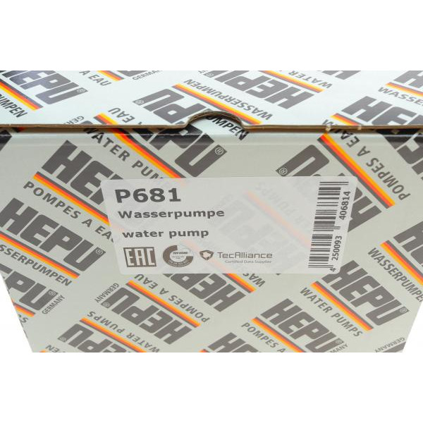 P681 HEPU Помпа води Audi A3-A8/Skoda/Seat/VW 1.8-2.0FSI/TFSI 04- (з термостатом, датчиком t)