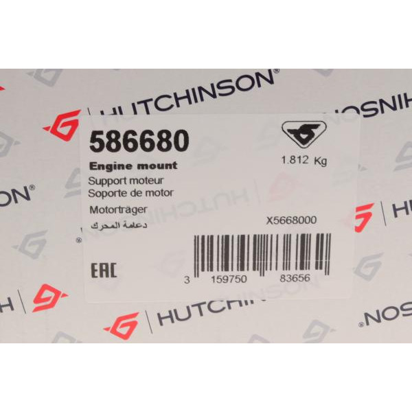 586680 HUTCHINSON Подушка КПП Opel Astra J 1.4 Turbo 10-15 (L)
