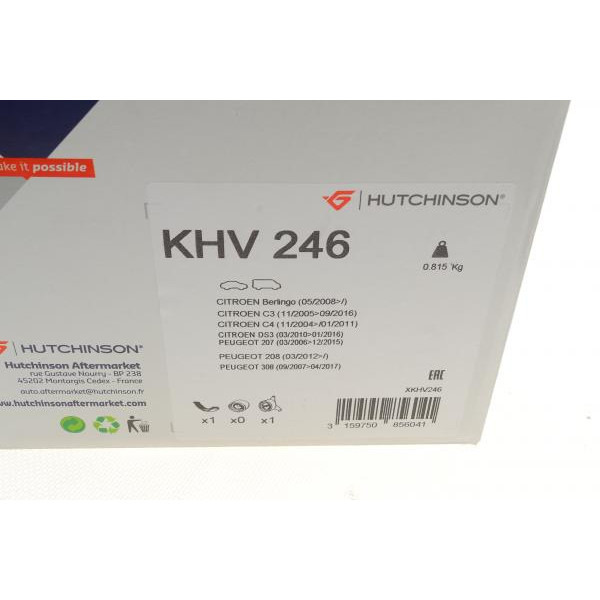 KHV246 HUTCHINSON Комплект ременя генератора Citroen Berlingo/Peugeot Partner 1.6HDI 08- (6PK800)