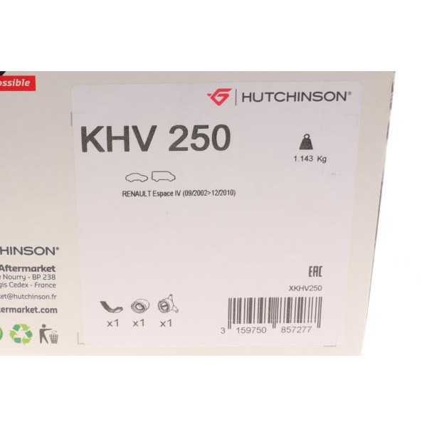 KHV250 HUTCHINSON Комплект ременя генератора Renault Espace 2.2 dCi 02- (7PK1770)