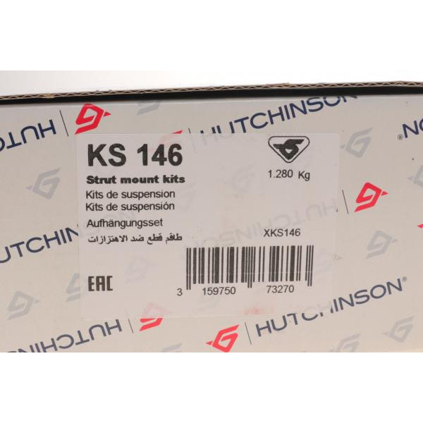 KS146 HUTCHINSON Подушка амортизатора (переднього) + підшипник Nissan Note 06-(R)