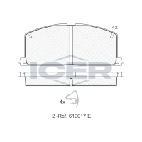 180462 ICER Колодки гальмівні (передні) Toyota Camry/Carina/Celica/Corolla 77-95