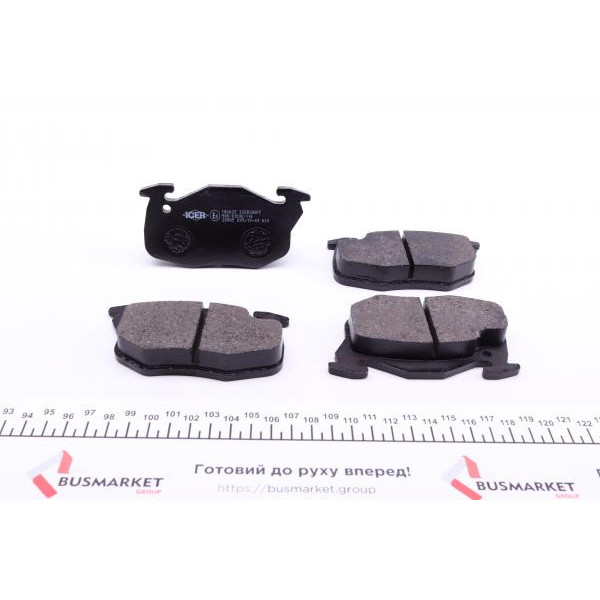 180633 ICER Колодки гальмівні (передні) Peugeot 106 91-04/205/305/309/405 82-98/Renault Clio 91-98 (з датчик.)