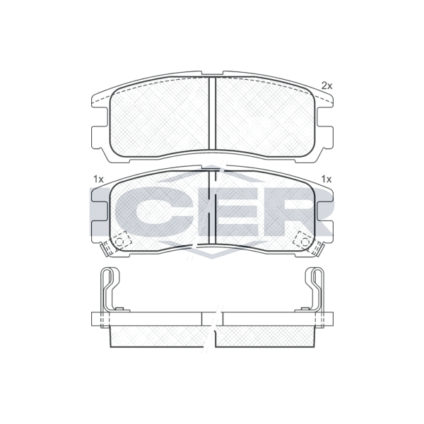 180981 ICER Колодки гальмівні (задні) Mitsubishi Galant 85-04/Space Wagon 91-98/Pajero Pinin 99-07