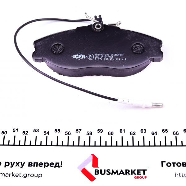 181108700 ICER Колодки гальмівні (передні) Citroen Xsara 98-05/Peugeot 306 96-01/406 95-04/607 00-11 (+датчики)