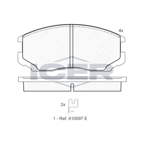 181129 ICER Колодки гальмівні (передні) Daihatsu Terios/Mitsubishi Colt/Lancer 1.3-1.6/1.8-2.0D 89-