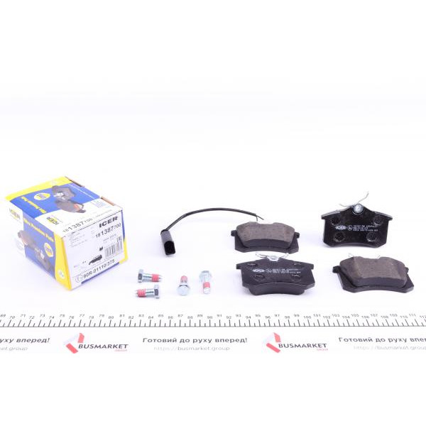 181387700 ICER Колодки гальмівні (задні) Ford Galaxy 95-06/VW Sharan/Seat Alhambra 95-10/Ibiza 03-08 (+датчик)