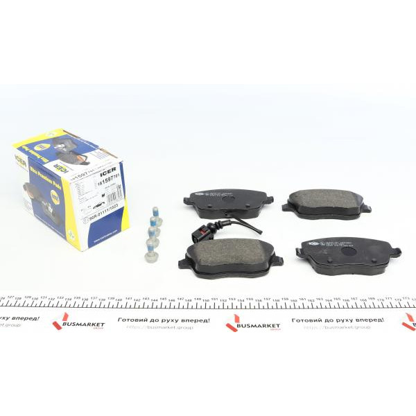 181597701 ICER Колодки гальмівні (передні) Seat Ibiza/VW Polo 01-09/Skoda Fabia 99-14/Roomster 06-15 (+датчик)