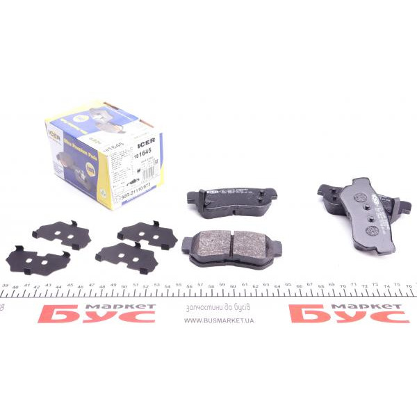 181645 ICER Колодки гальмівні (задні) Hyundai Tucson 04-/Santa Fe/Getz/Sonata 98-12/Kia Sportage/Carens 04-