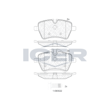 181756 ICER Колодки тормозные (передние) Mini (R50/R53/R52/R56/R57/R58/R59)/Clubman (R55)/Clubvan (R55) 01-16