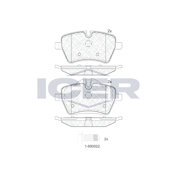 181756 ICER Колодки гальмівні (передні) Mini (R50/R53/R52/R56/R57/R58/R59)/Clubman (R55)/Clubvan (R55) 01-16