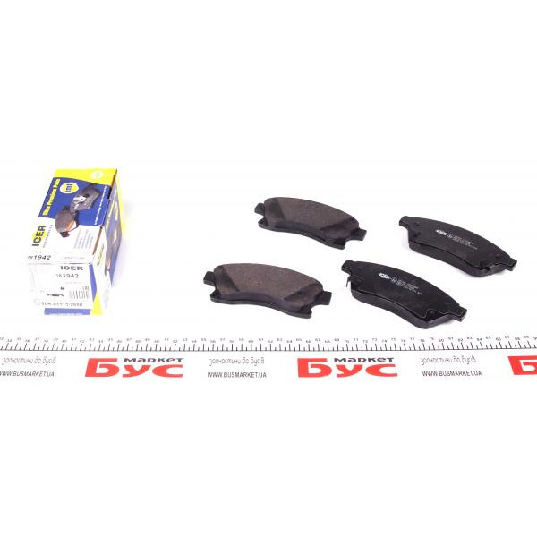 181942 ICER Колодки гальмівні (передні) Nissan Rogue 10-13/Chevrolet Aveo 11-/Cruze/Opel Astra J 09-