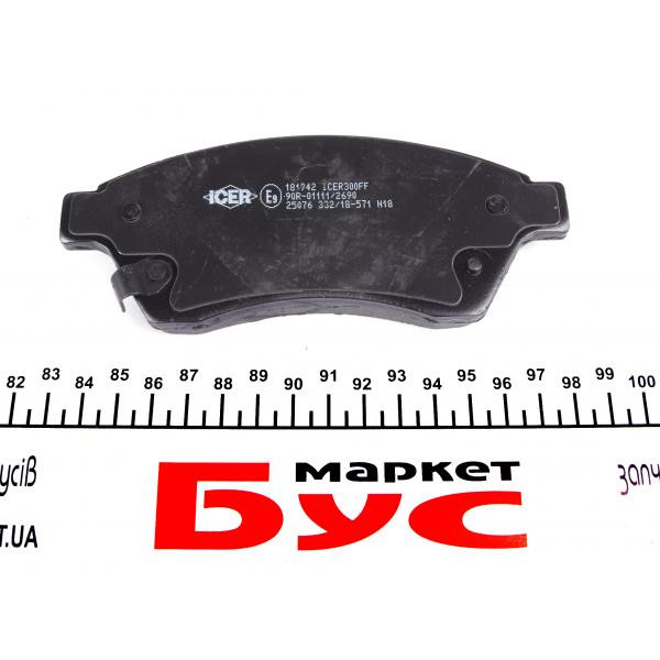 181942 ICER Колодки гальмівні (передні) Nissan Rogue 10-13/Chevrolet Aveo 11-/Cruze/Opel Astra J 09-