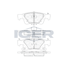 181989 ICER Колодки гальмівні (задні) Jeep Grand Cherokee 3.0 CRD/3.6-5.7 10-