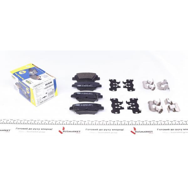 182036203 ICER Колодки гальмівні (задні) Hyundai Accent 18-/Elantra/Tucson/ix35/Kia Sportage/Soul 15-/Rio 17-