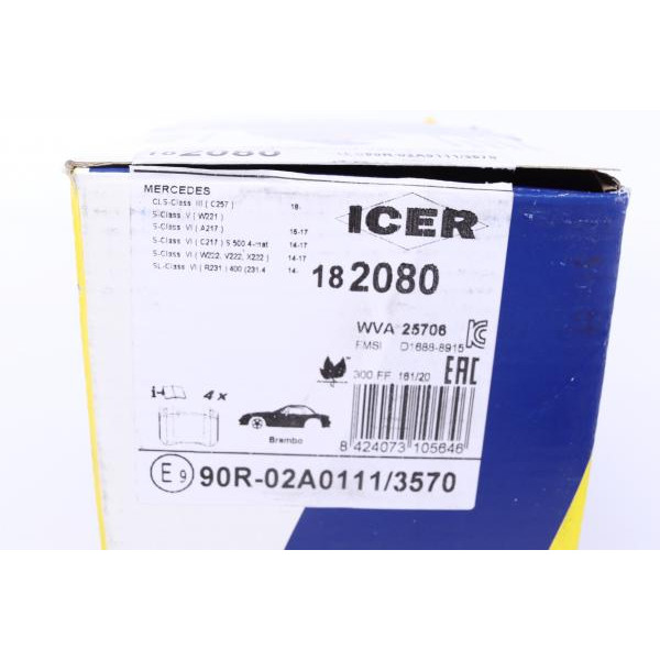 182080 ICER Колодки гальмівні (передні) MB E-class (W213/S213/C238) 16-/S-class (W221/W222/C217) 05-