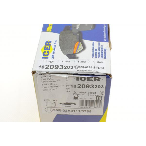182093203 ICER Колодки гальмівні (передні) BMW 1 (F20/F21)/2 (F22/F44-F46/F87)/3 (F30/F31/F34/F80)/4 (F32/F36) 11-