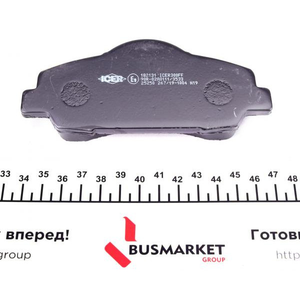 182131 ICER Колодки гальмівні (передні) Citroen C4 Cactus 14-/C-Elysee/Peugeot 301 12-/308 II 13- (з аксесуарами)