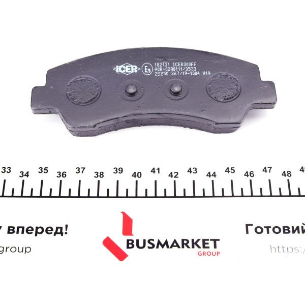 182131 ICER Колодки гальмівні (передні) Citroen C4 Cactus 14-/C-Elysee/Peugeot 301 12-/308 II 13- (з аксесуарами)