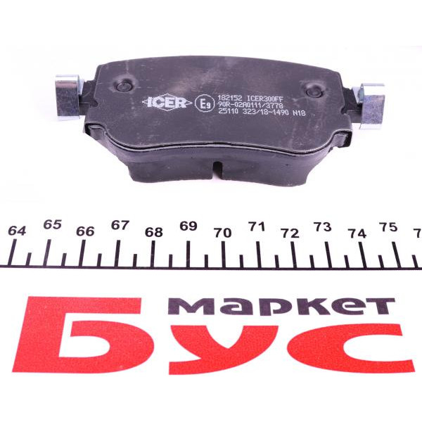 182152 ICER Колодки гальмівні (задні) Audi Q3/Skoda Octavia/Seat Leon/VW Golf/Sharan 12-/Passat B8/Caddy IV 14-