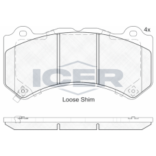 182164 ICER Колодки гальмівні (передні) Jeep Grand Cherokee 06- (+датчик)