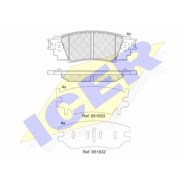 182262 ICER Колодки гальмівні (задні) Toyota Camry 17-/Rav4/Lexus ES/UX 18-/RX 15-