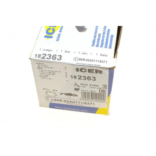 182363 ICER Колодки гальмівні (задні) BMW 3 (G20/G21/G80/G81)/Z4 (G29) 18-/4 (G22/G82) 20-/Toyota Supra 19-