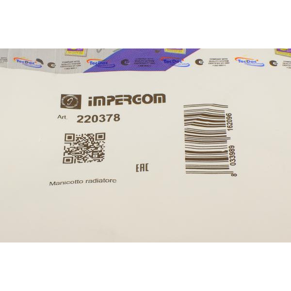 220378 IMPERGOM Патрубок системи охолодження VW Golf/Jetta 1.5/1.6 D -91