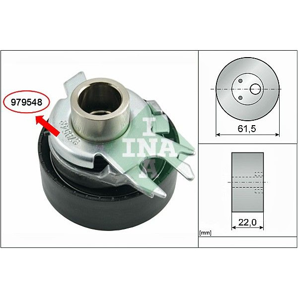 531052530 INA Ролик ГРМ VW Caddy 1.4/1.6 95-04 (натяжний) (61.5x22)