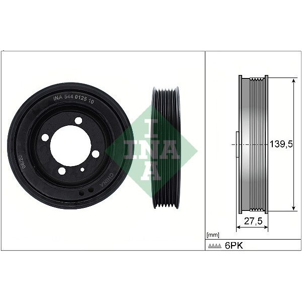 544012510 INA Шків колінвалу Opel Combo 1.7 DTI 01-6PK