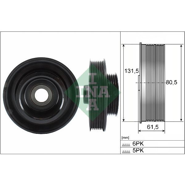 544014110 INA Шків колінвалу Ford Fiesta/Focus/Fusion 1.25-1.6 16V 01-12