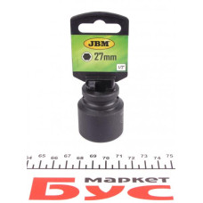 11123 JBM Головка ударная 6-гранная (1/2") (d=27mm)