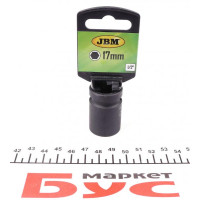 11195 JBM Головка ударна 6-гранна (1/2") (d=17mm)