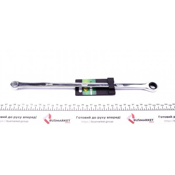 13457 JBM Ключ 12-гранний плоский-кільцевий подовжений з тріскачкою (14mm)