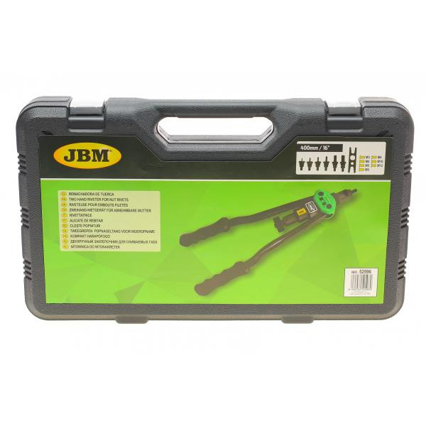 52596 JBM Заклепочник дворучний для гайок, що знімаються 400mm/16" (M3/M4/M5/M6/M8/M10/M12)