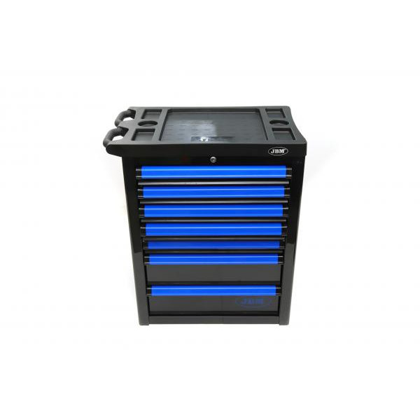 53900 JBM Тележка с инструментами на колесах JBM (синяя) на 7 ящиков