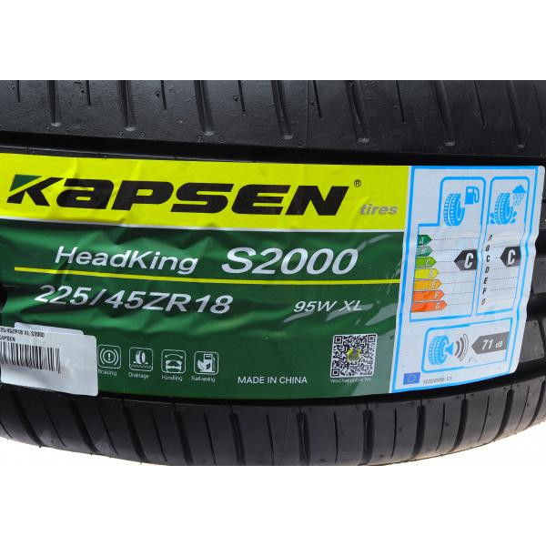 22545ZR18XLS2000 KAPSEN Шина S2000 225/45 ZR18 XL 95W (літня) Rim Protector