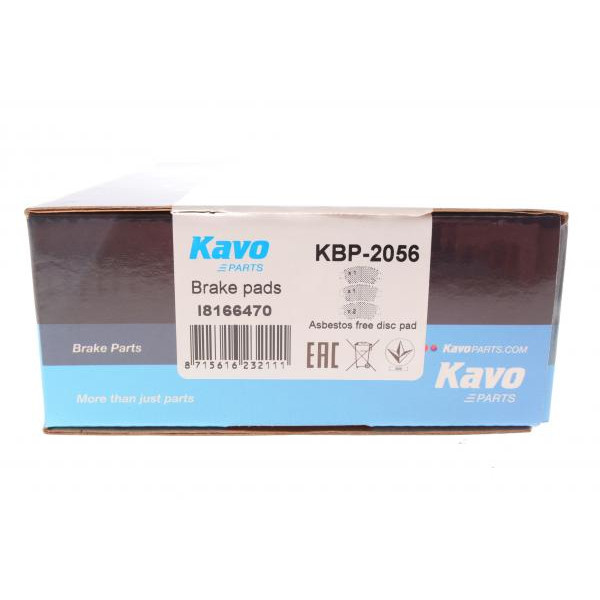 KBP2056 KAVO PARTS Колодки гальмівні (передні) Honda Civic VII//VIII 03-12 (136.8x52)