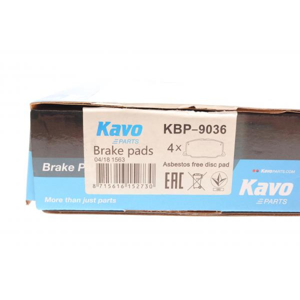 KBP9036 KAVO PARTS Колодки гальмівні (передні) Toyota Avensis 05-08/Camry/Corolla 83-94 (з датчиком)